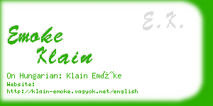 emoke klain business card